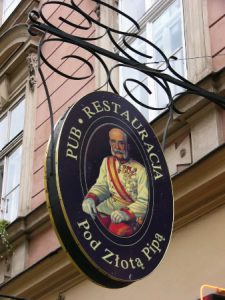 Kraków - city center restaurant sign