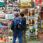 Kraków - city center art display