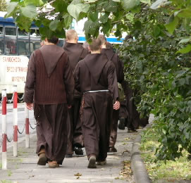 Kraków - monks in the city
