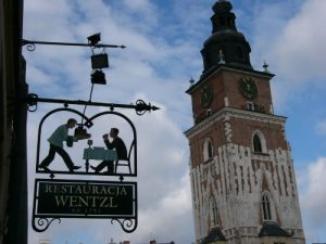 Kraków - many good restaurants near the Town Hall Tower