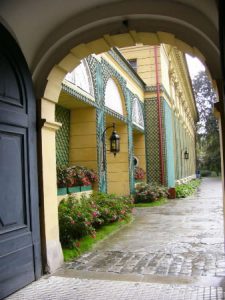 Lancut Castle courtyard