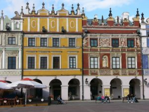 Zamosc center square with restored colorful