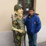 Zamosc center square - military statue