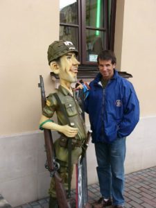 Zamosc center square - military statue