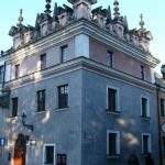 Zamosc center square with restored colorful 'Armenian tenements'