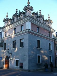 Zamosc center square with restored colorful 'Armenian tenements'