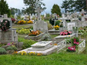 Colorful well-kept cemetery