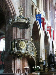 Poznan cathedral interior pulpit