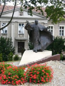 Poznan cathedral pope statue