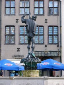 Poznan city center fountain