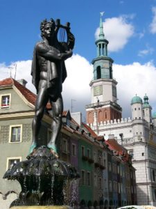 Poznan city center fountain