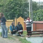 Rural Transylvania Neighbors Chatting Along Roadside