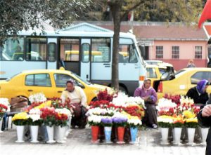 Flower vendors by the ferry landing