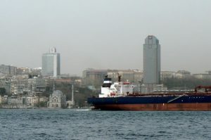 Cargo ship on the Bosphorus