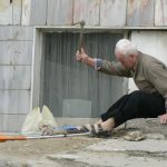 Gardening or cutting his toenails?