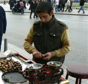 Chestnut vendor in Taksim