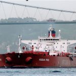 Ships passing under the inter-continental Bosphorus