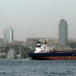 Cargo ship on the Bosphorus