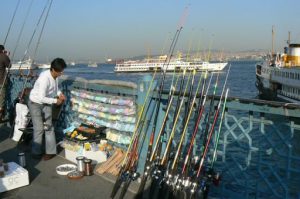 Fishermen along the Galata Bridge