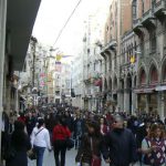 Along Istikal Caddesi street in the historic Beyoglu district