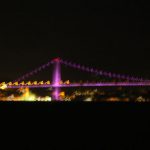 Intercontinental Bosphorus Bridge at night changes