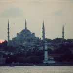 Sunset behind Blue Mosque