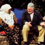 Senior citizens waiting for a ferry