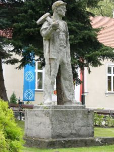 Rock salt statue of a miner