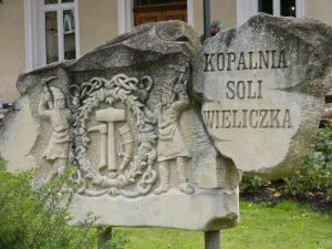 Entry sign to Wieliczka Salt