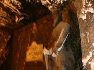 In the Wieliczka Salt Mine - rock salt statue of