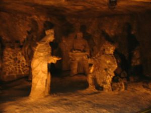 In the Wieliczka Salt Mine - rock salt statues of