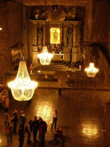 The huge hand-carved auditorium deep inside