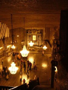 The huge hand-carved auditorium deep inside