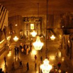 The huge hand-carved auditorium