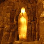 Illuminated rock salt statue of Jesus