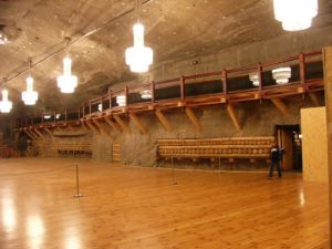 A huge auditorium deep in Wieliczka