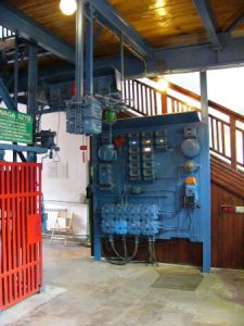 Elevator controls at Wieliczka