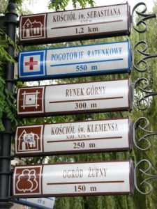 Signs at Wieliczka Salt Mine.