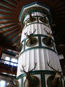 Central pillar of the three-story court room.