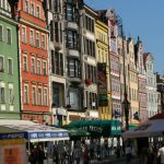 Colorful central square  Wroclaw is