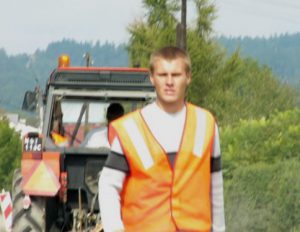 Local handsome road worker