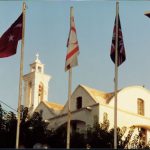 Three flags in Nicosia --Turkey, Cyprus and United Kingdom