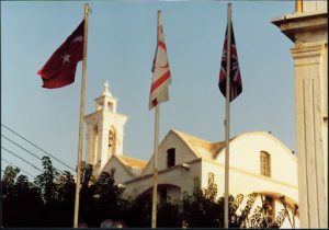 Three flags in Nicosia --Turkey,