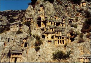 Lycian rock cut tombs in Myra