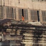Angkor Wat monk in window