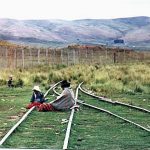 Woman and child on tracks