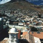 Potosi city over view of Cerro Rico hill