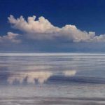 Uyuni Salt Lake with sky reflected