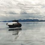 Uyuni Salt Lake trucking salt to lakeside village