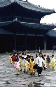 Kids and teacher at Kyongbokkung Palace